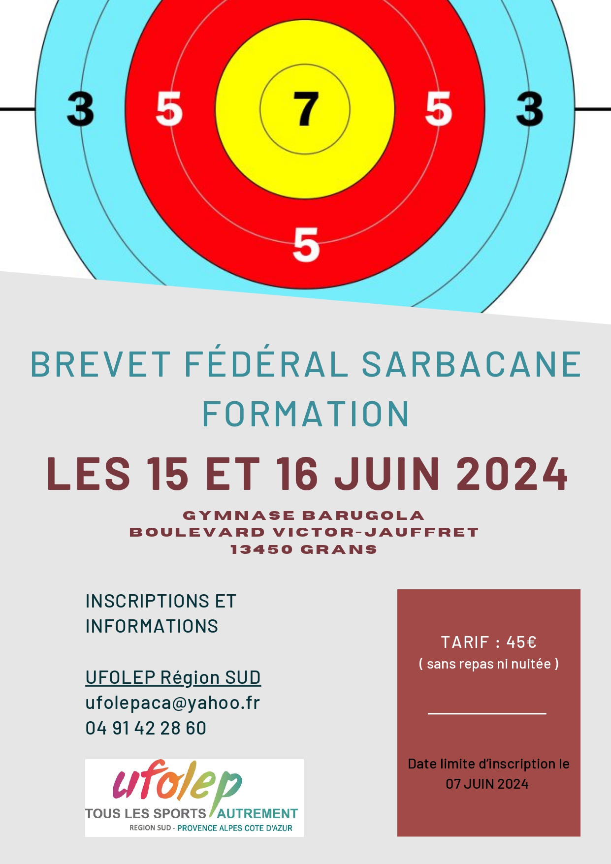 bfa sarbacane ufolep region sud